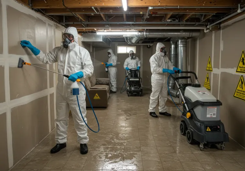 Basement Moisture Removal and Structural Drying process in Advance, NC